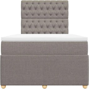 vidaXL Κρεβάτι Boxspring με Στρώμα Taupe 120x190 εκ. Υφασμάτινο
