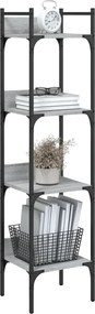 vidaXL Βιβλιοθήκη 4 Επιπέδων Γκρι Sonoma 35x30x138,5 εκ. Επεξεργ. Ξύλο