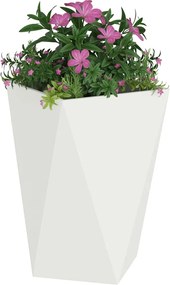 vidaXL Γλάστρα 2 pcs Λευκό 50 x 50 x 75 cm Ατσάλι