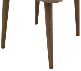 Καρέκλα Sofia pakoworld βελούδο γκρι μπεζ antique-καρυδί πόδι - Ξύλο - 190-000035