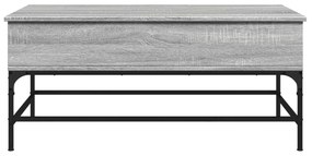 vidaXL Τραπεζάκι Σαλονιού Γκρι Sonoma 100x50x45 εκ Επεξ Ξύλο + Μέταλλο