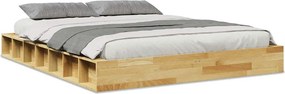 vidaXL Πλαίσιο κρεβατιού χωρίς στρώμα 150x200 cm μασίφ ξύλο δρυς