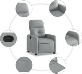 vidaXL Πολυθρόνα Ανακλινόμενη Ανοιχτό Γκρι Υφασμάτινη