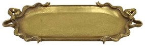 Διακοσμητικός Δίσκος 253-223-514 19,5x12x3cm Gold Πολυρεσίνη