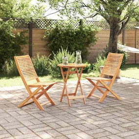 vidaXL Πτυσσόμενο Σετ Μπιστρό 3 pcs Φυσική Ακακία 60 x 60 x 75 cm