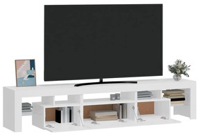 vidaXL Έπιπλο Τηλεόρασης με LED Γυαλιστερό Λευκό 200x36,5x40 εκ.