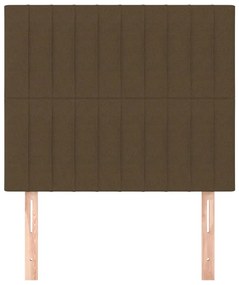 vidaXL Κεφαλάρι Κρεβατιού Σκούρο Καφέ 100x5x118/128 εκ. Ύφασμα
