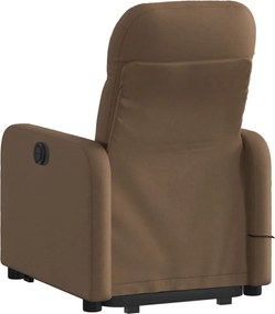 vidaXL Πολυθρόνα Μασάζ Ανακλινόμενη με Ανύψωση Καφέ Υφασμάτινη