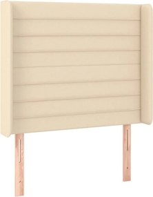 vidaXL Κρεβάτι Boxspring με Στρώμα &amp; LED Κρεμ 80x200 εκ. Υφασμάτινο