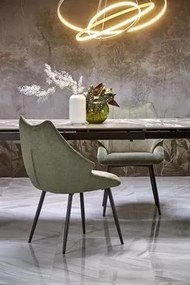 FELIX extension table, grey marble / black