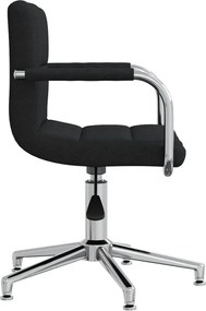 vidaXL Καρέκλα Γραφείου Περιστρεφόμενη Μαύρη Υφασμάτινη