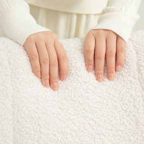 Κουνιστή πολυθρόνα, άνετο κάλυμμα, παχιά επένδυση, κρεμ λευκό