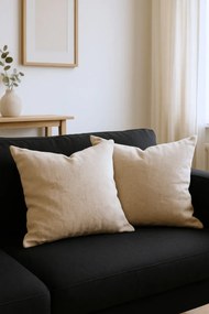 Stewehome Σετ 2 τεμαχίων ριγέ μαξιλαροθήκες από βαμβακερό λινό 43x43 cm