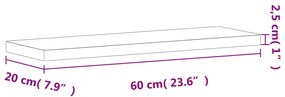 ΡΑΦΙ ΤΟΙΧΟΥ 60X20X2,5 ΕΚ. ΑΠΟ ΜΑΣΙΦ ΞΥΛΟ ΟΞΙΑΣ 356026