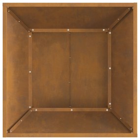 vidaXL Φωτιά Τετράγωνη Καφέ 60x60x35 εκ. από Ανθεκτικό Ατσάλι