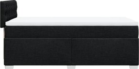 vidaXL Κρεβάτι Boxspring με Στρώμα Μαύρο 90x200 εκ. Υφασμάτινο
