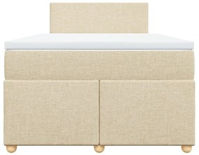 Κρεβάτι Boxspring με Στρώμα Κρεμ 120x200 εκ. Υφασμάτινο - Κρεμ