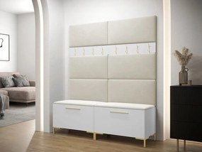 Σετ διαδρόμου Hartford F101, 196x168x46cm, Άσπρο, Ταπισερί, Πλαστικοποιημένη μοριοσανίδα, Τοίχου, Εντοιχισμένη