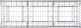 vidaXL Ανασηκωμένο κρεβάτι gabion Ασημί