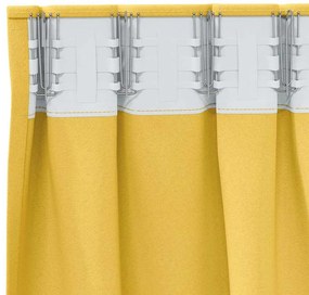 vidaXL Κουρτίνες με κουρτίνες 2 pcs κίτρινο μουσταρδί Πολυεστέρας