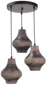 Φωτιστικό Οροφής 3Φ Από Πηλό V372643PRB Dark Brown Clay