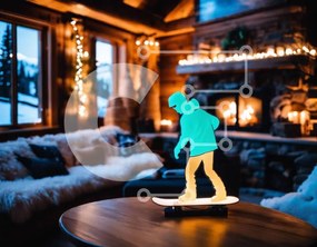Intra Συλλεκτικό Ξύλινο Παζλ Plywood 4mm - Φιγούρα Light-Up Skateboard στο σαλόνι Σε Ξύλινο Κουτί - Διαστάσεις Puzzle: 10x10 cm – 25 κομμάτια