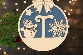 Σετ των 2 Intra απο ξύλο plywood 3mm-4mm πάχος – T Αρχικό Χριστουγεννιάτικο Στολίδι Δίασταση 20x20 cm INTRAFABR-107430478