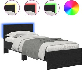 vidaXL Σκελετός Κρεβατιού Μαύρη Οξυά 75 x 190 cm Επεξεργασμένο ξύλο