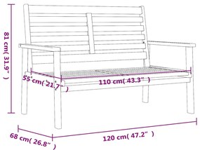 Παγκάκι / Καναπές Κήπου 120 εκ. από Μασίφ Ξύλο Ακακίας - Καφέ