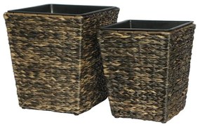ΣΕΤ ΚΑΣΠΩ 2 ΤΕΜΑΧΙΑ POLY RATTAN  Fylliana FL21587  ΜΠΕΖ-ΚΑΦΕ ΧΡΩΜΑ 36x40εκ &amp; 30x35εκ
