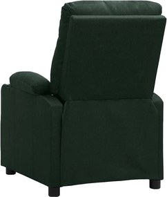 vidaXL Πολυθρόνα Μασάζ Σκούρο Πράσινο Υφασμάτινη