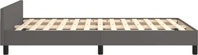 vidaXL Πλαίσιο Κρεβατιού χωρίς στρώμα Γκρι 120x190 εκ.Συνθ. Δέρμα