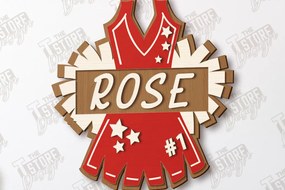 Σετ των 2 Intra απο ξύλο plywood 3mm-4mm πάχος Σήμα μαζορέτα | Εξατομικευμένη επιγραφή Δίασταση 30x20 cm INTRAFABR-118746295