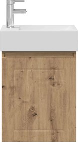 vidaXL Μονάδα μπάνιου με βρύση Artisan Δρυς 45,5 x 25,5 x 84 εκ