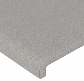 vidaXL Κεφαλάρι Κρεβατιού LED Ανοιχτό Γκρι 163x16x118/128 εκ.