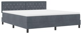 vidaXL Κρεβάτι με Βάση και Στρώμα Σκούρο Γκρι 180x200 εκ. Βελούδο