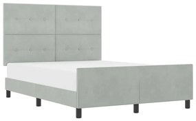 vidaXL Σκελετός Κρεβατιού Ανοιχτό γκρι 160 x 200 cm Βελούδο