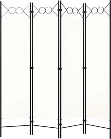 vidaXL Διαχωριστικό Δωματίου με 4 Πάνελ Λευκό 160 x 180 εκ.