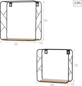Ράφια Max Home Σίδερο Ξύλο MDF 25 x 25 x 10 cm (x6)