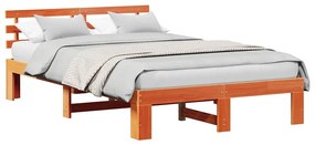 vidaXL Σκελετός Κρεβατιού Καφέ 140 x 190 cm Μασίφ ξύλο πεύκου
