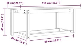 Τραπεζάκι Σαλονιού Γκρι 110 x 55 x 45 εκ. από Μασίφ Ξύλο Πεύκου - Γκρι