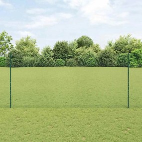 vidaXL Φράχτης με Στήλες. Πράσινο 1.4 x 10 m Ατσάλι