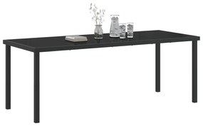 vidaXL Κήπος Τραπέζι Μαύρο 200x80x73 εκ Γυαλί ανθεκτικό στη θερμότητα