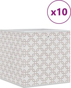 vidaXL Πτυσσόμενα κουτιά αποθήκευσης 10 τ. Κρεμ Μη υφασμένο ύφασμα