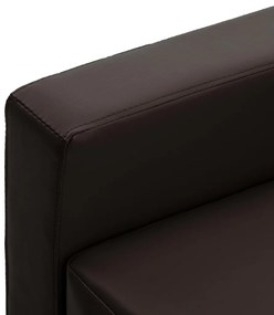 vidaXL Καναπές Τριθέσιος Καφέ από Συνθετικό Δέρμα