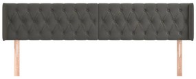 vidaXL Κεφαλάρι με Πτερύγια Σκούρο Γκρι 203x16x78/88 εκ. Βελούδινο