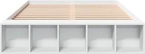 vidaXL Πλαίσιο Κρεβατιού Λευκό 160x200 εκ. Επεξεργασμένο Ξύλο