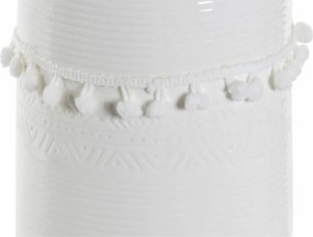 Βάζο DKD Home Decor Λευκό Πήλινα Πομπώματα 12 x 12 x 24 cm