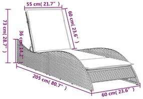 ΞΑΠΛΩΣΤΡΑ ΜΠΕΖ 60X205X73 ΕΚ. ΑΠΟ ΣΥΝΘΕΤΙΚΟ ΡΑΤΑΝ ΜΕ ΜΑΞΙΛΑΡΙ 368282