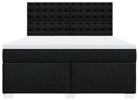 vidaXL Κρεβάτι Boxspring με Στρώμα Μαύρο 180x200 εκ. Υφασμάτινο